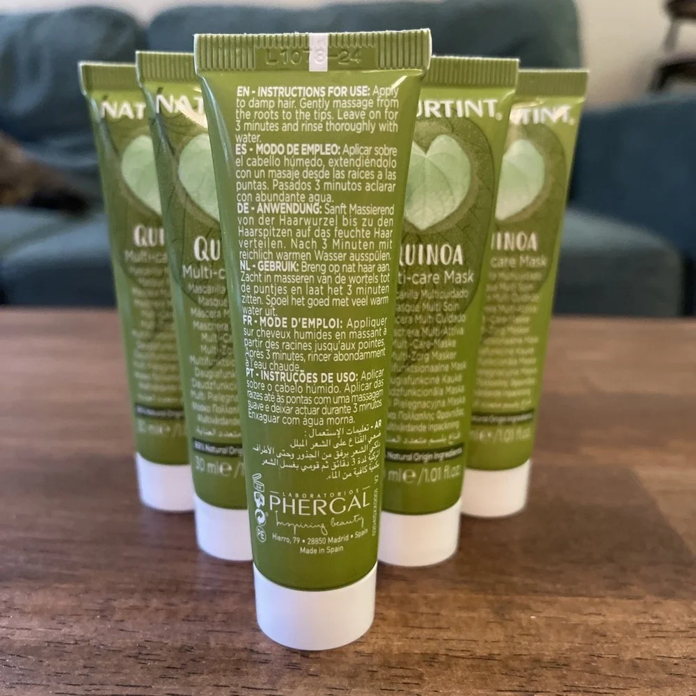 6 Tubes NATURTINT Quinoa Multi Care Mask For Hair  New 1.01 Oz 30 Ml Travel mini